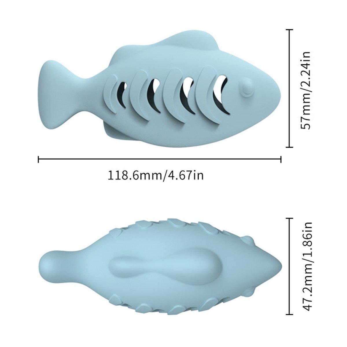 Interactive Cat Toys Fish Leaky Food Dispenser Fun Pet Play Chew Toy Durable - Green V528-FEEDER-GREEN-324140