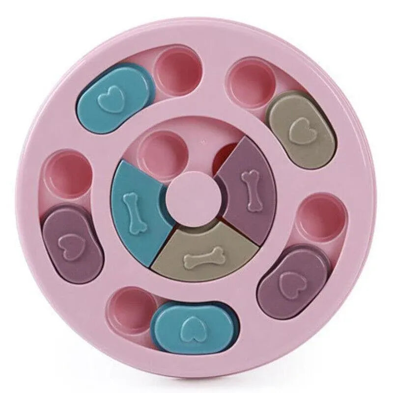 Dog Treat Dispenser Puppy Feeder Puzzle Game Interactive Toy Pet Training Supply - Pink V528-FEEDERPUZZLE-PINK-499847