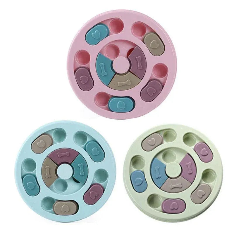 Dog Treat Dispenser Puppy Feeder Puzzle Game Interactive Toy Pet Training Supply - Pink V528-FEEDERPUZZLE-PINK-499847