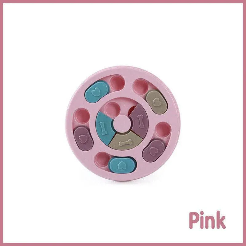 Dog Treat Dispenser Puppy Feeder Puzzle Game Interactive Toy Pet Training Supply - Pink V528-FEEDERPUZZLE-PINK-499847