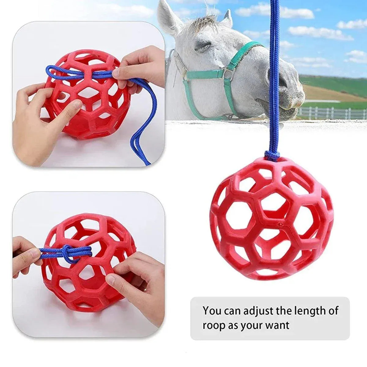 Hanging Hay Feeders Stable Feed Polo Feeding Balls Toy for Horses and Livestock - Green V528-FEEDING-BALL-GREEN-896682