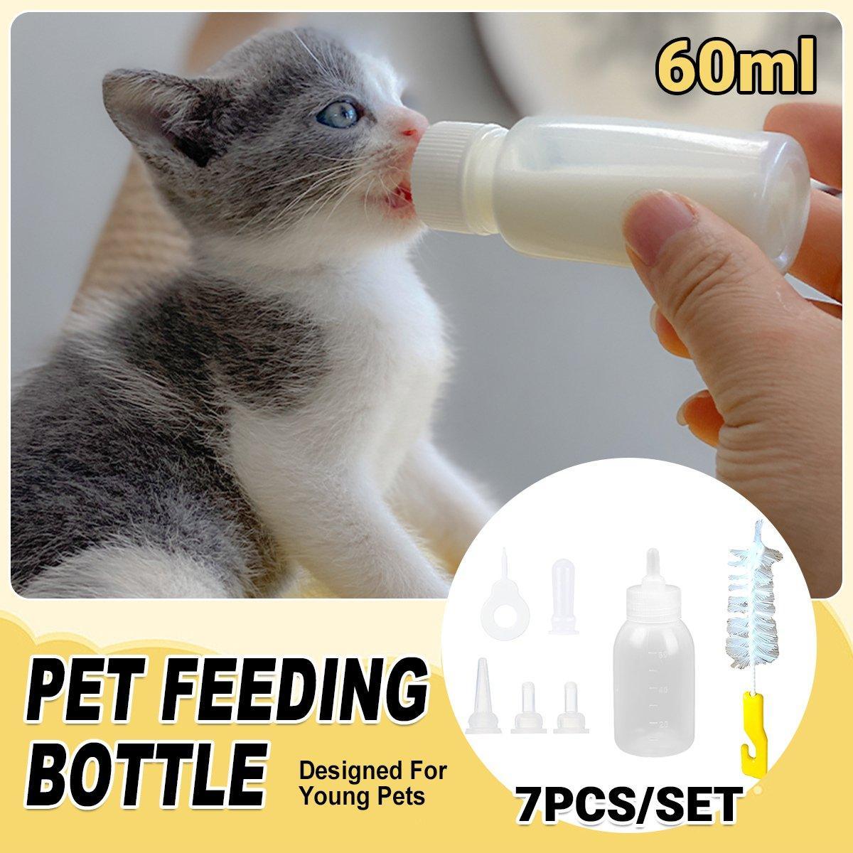 Puppy Kitten Feeding Bottle Set Pet Dog Cat Bady Nursing Water Milk Feeder 60ML V528-FEEDING-BOTTLE-7-896155