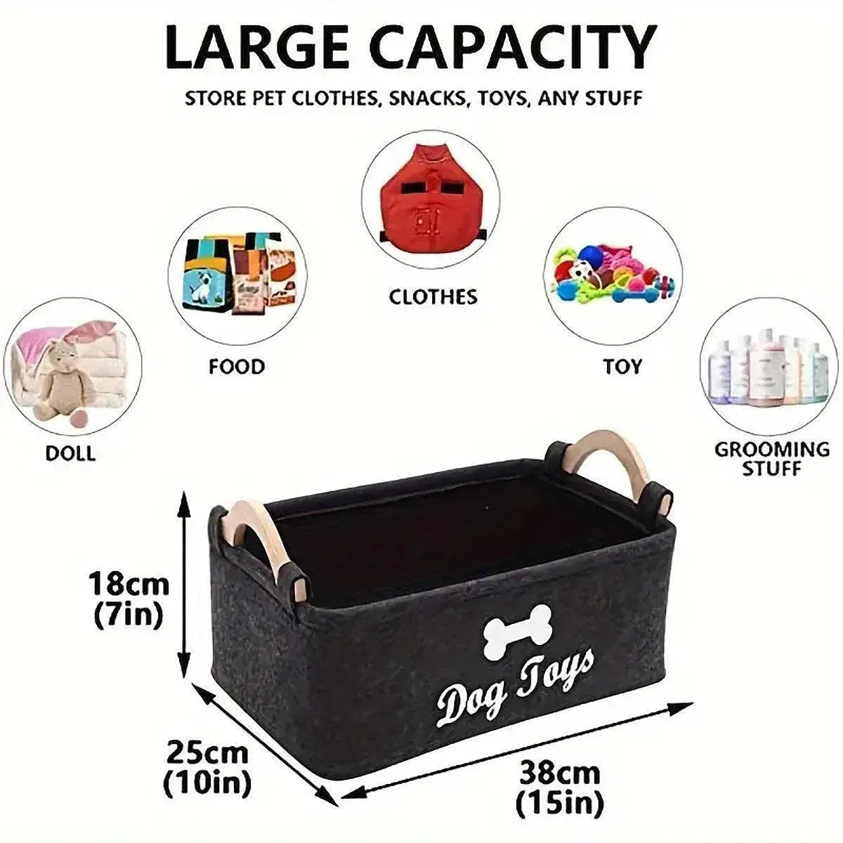 Large Felt Storage Basket for Dog Toys Dirty Clothes Sundries Home Organizer V528-FELT-STORAGE-227859