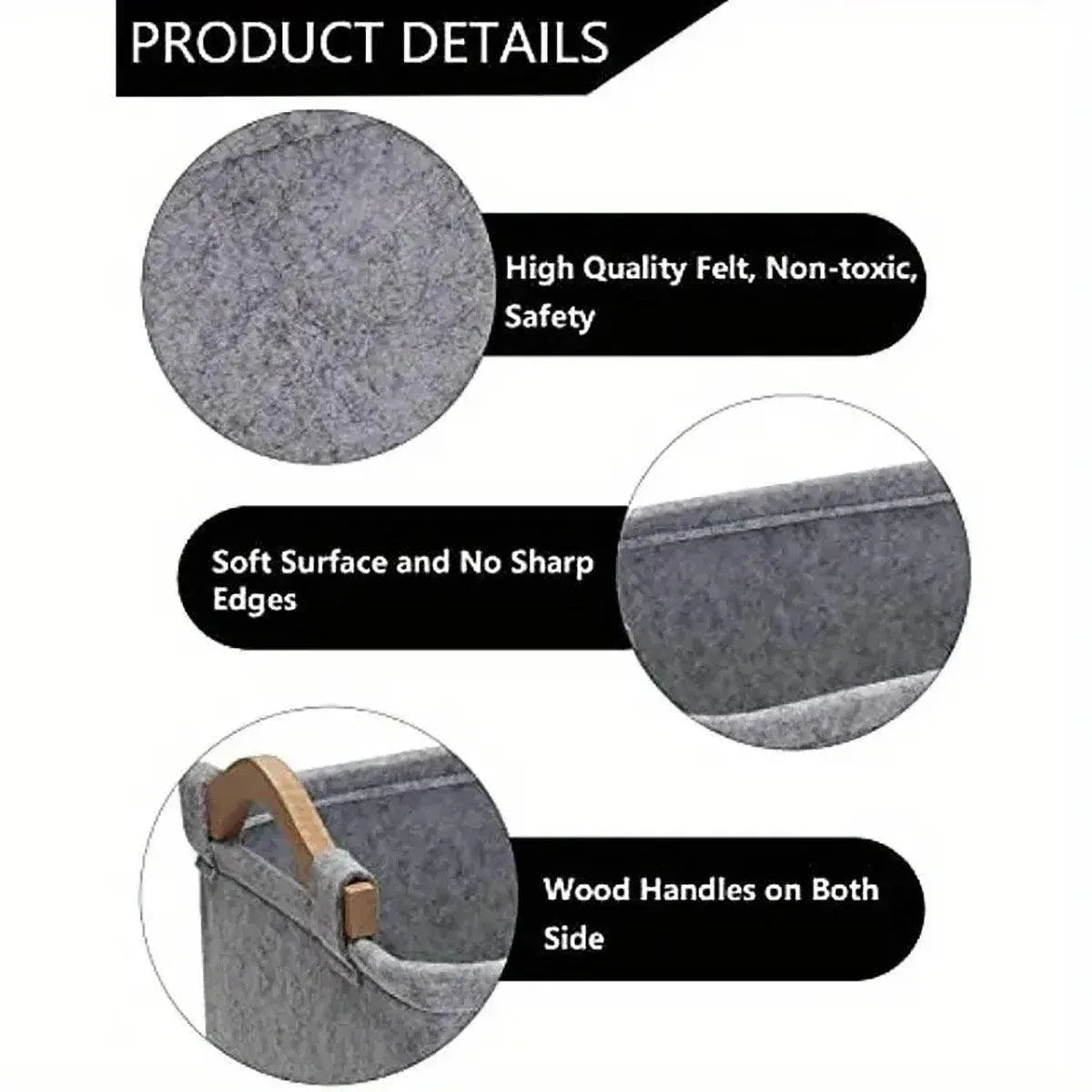 Large Felt Storage Basket for Dog Toys Dirty Clothes Sundries Home Organizer V528-FELT-STORAGE-227859
