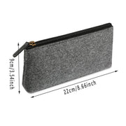 10PCS Large Capacity Felt Pencil Case Stationery Organizer Cosmetic Storage Bag V528-FELTPENBAG-MEDIUM-GREY-10PCS-456200