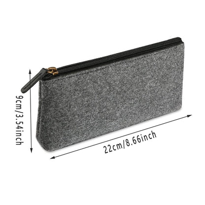 10PCS Large Capacity Felt Pencil Case Stationery Organizer Cosmetic Storage Bag V528-FELTPENBAG-MEDIUM-GREY-10PCS-456200