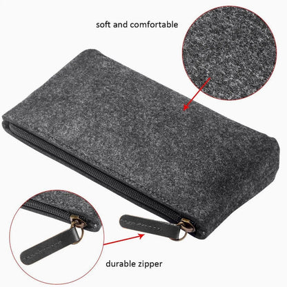 10PCS Large Capacity Felt Pencil Case Stationery Organizer Cosmetic Storage Bag V528-FELTPENBAG-MEDIUM-GREY-10PCS-456200