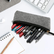 10PCS Large Capacity Felt Pencil Case Stationery Organizer Cosmetic Storage Bag V528-FELTPENBAG-MEDIUM-GREY-10PCS-456200