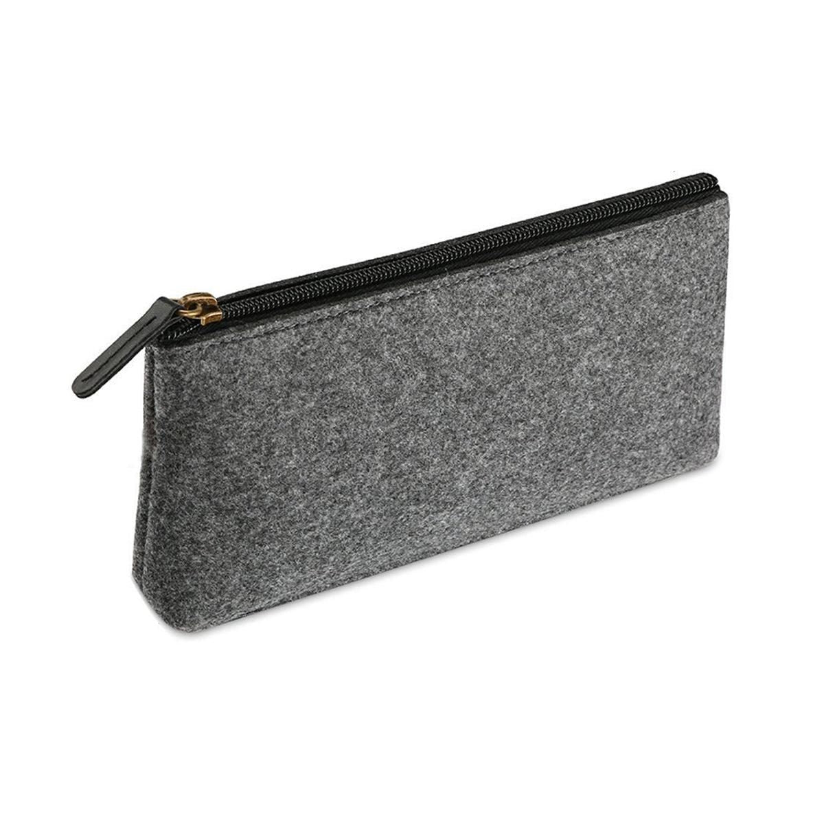 10PCS Large Capacity Felt Pencil Case Stationery Organizer Cosmetic Storage Bag V528-FELTPENBAG-MEDIUM-GREY-10PCS-456200