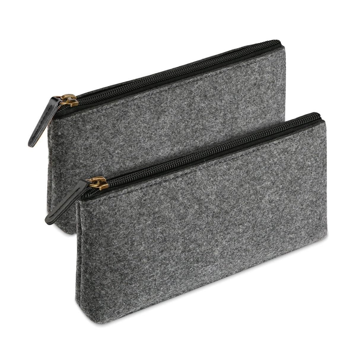 10PCS Large Capacity Felt Pencil Case Stationery Organizer Cosmetic Storage Bag V528-FELTPENBAG-MEDIUM-GREY-10PCS-456200