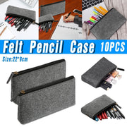 10PCS Large Capacity Felt Pencil Case Stationery Organizer Cosmetic Storage Bag V528-FELTPENBAG-MEDIUM-GREY-10PCS-456200