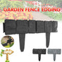 20pcs Garden Fence Edging Plastic Lawn Border for Outdoor Yard Flower Bed - Black V528-FENCE-20PCS-BLACK-825740