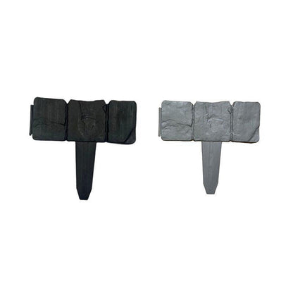 20pcs Garden Fence Edging Plastic Lawn Border for Outdoor Yard Flower Bed - Black V528-FENCE-20PCS-BLACK-825740