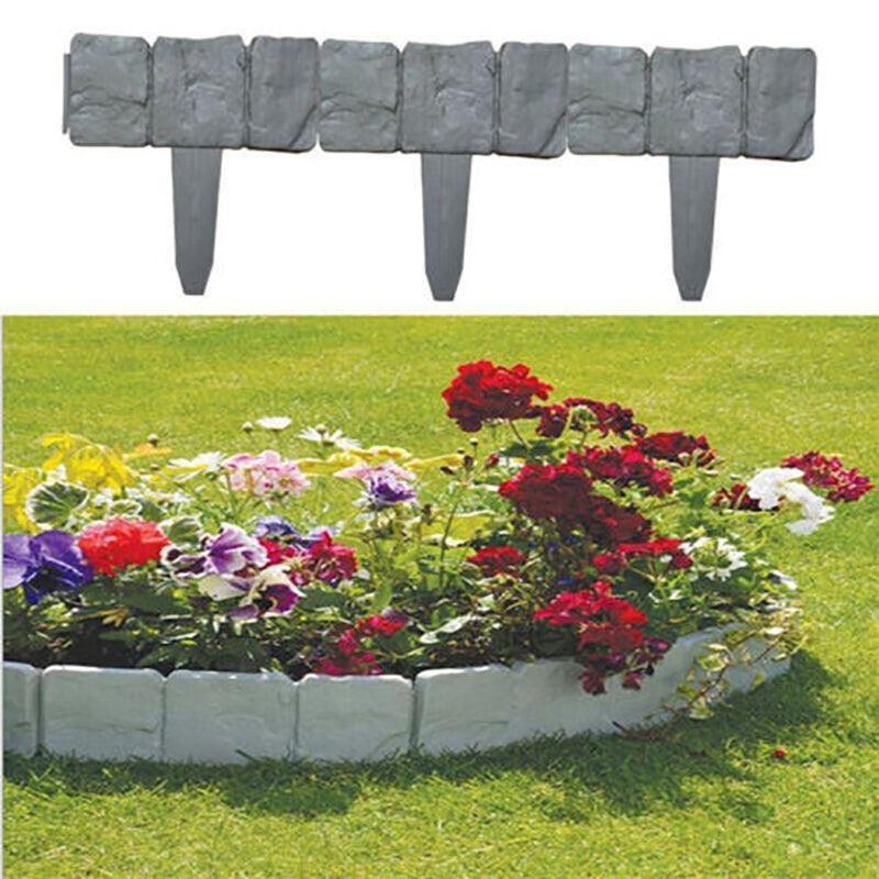 20pcs Garden Fence Edging Plastic Lawn Border for Outdoor Yard Flower Bed - Black V528-FENCE-20PCS-BLACK-825740