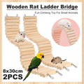 Wooden Hamster Toy Furniture Small Fence Climbing Stairs Arch Bridge for Pets V528-FENCE-8X30CM-2PCS-750700