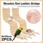 Wooden Hamster Toy Furniture Small Fence Climbing Stairs Arch Bridge for Pets V528-FENCE-8X30CM-2PCS-750700
