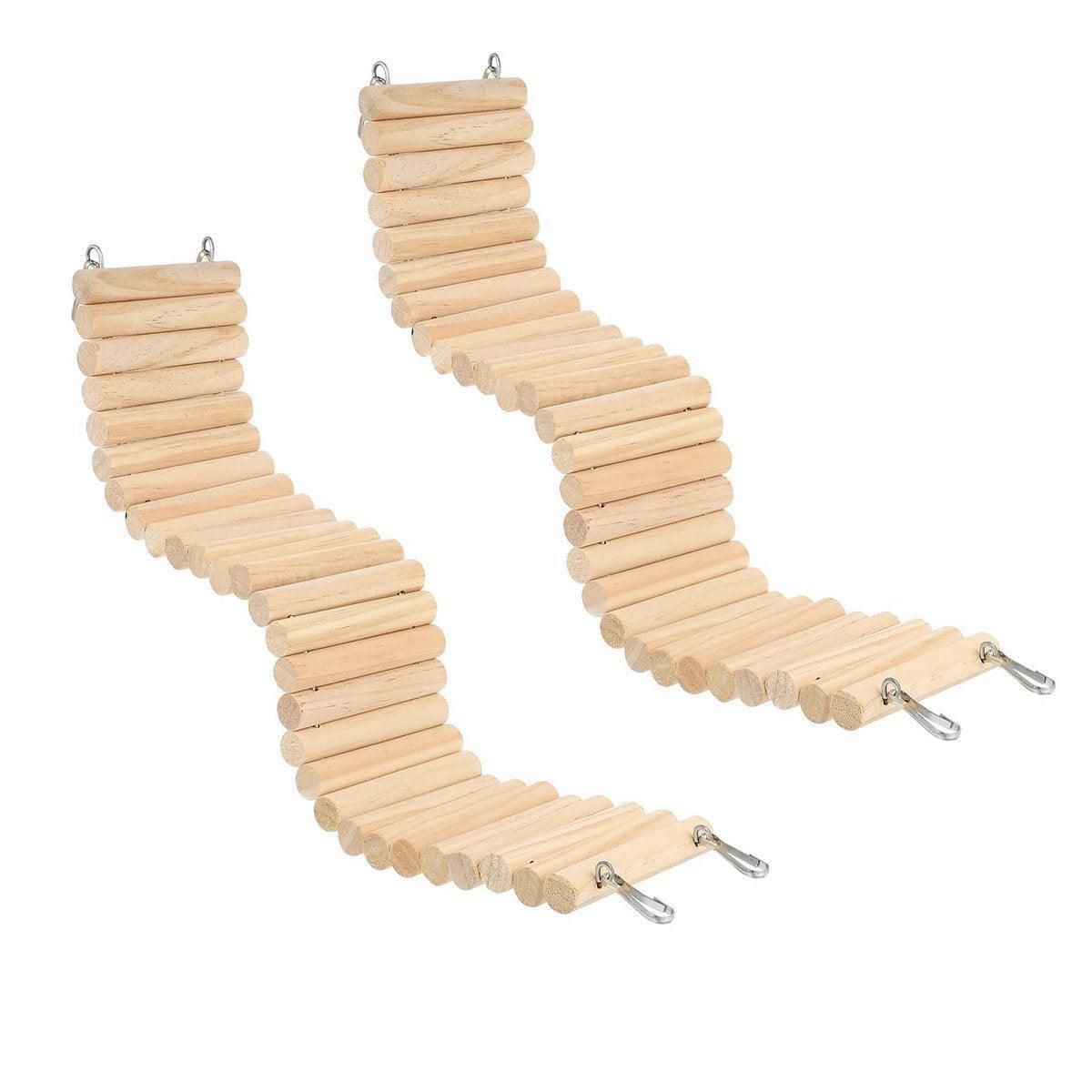Wooden Hamster Toy Furniture Small Fence Climbing Stairs Arch Bridge for Pets V528-FENCE-8X30CM-2PCS-750700