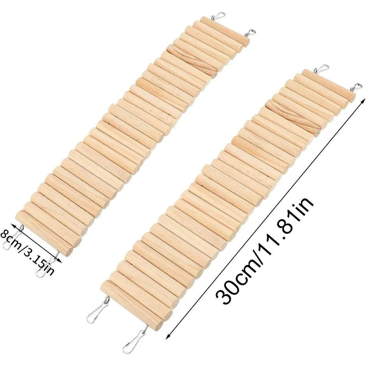 Wooden Hamster Toy Furniture Small Fence Climbing Stairs Arch Bridge for Pets V528-FENCE-8X30CM-2PCS-750700