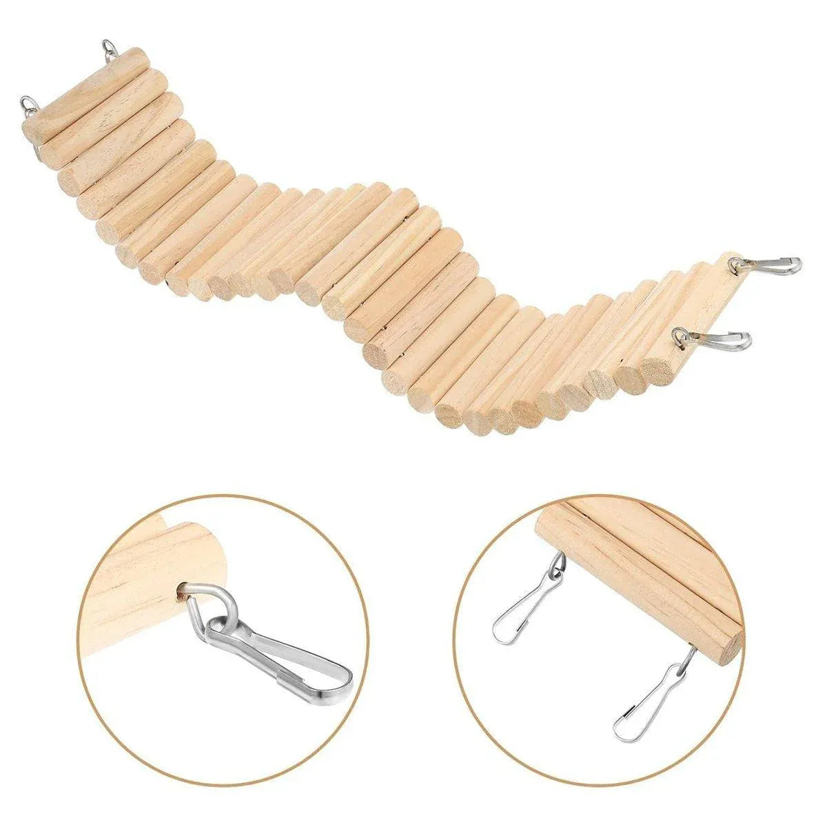 Wooden Hamster Toy Furniture Small Fence Climbing Stairs Arch Bridge for Pets V528-FENCE-8X30CM-2PCS-750700