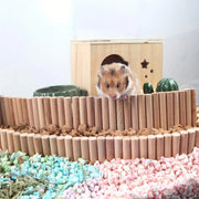 Wooden Hamster Toy Furniture Small Fence Climbing Stairs Arch Bridge for Pets V528-FENCE-8X30CM-2PCS-750700