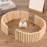 Wooden Hamster Toy Furniture Small Fence Climbing Stairs Arch Bridge for Pets V528-FENCE-8X30CM-2PCS-750700
