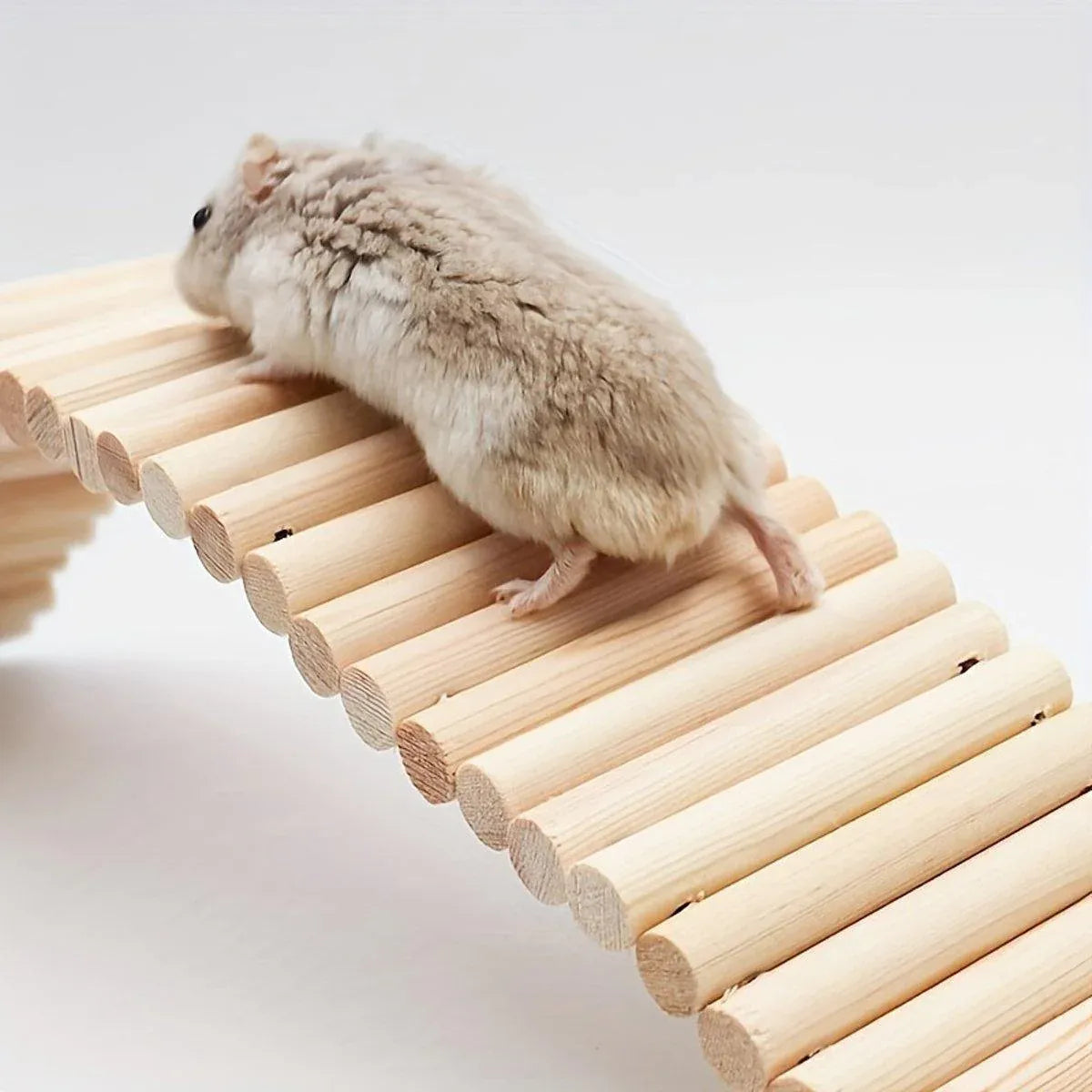 Wooden Hamster Toy Furniture Small Fence Climbing Stairs Arch Bridge for Pets V528-FENCE-8X30CM-2PCS-750700