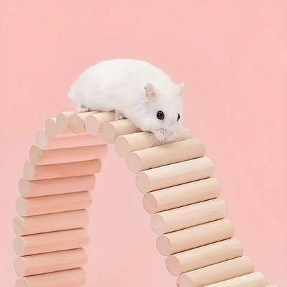 Wooden Hamster Toy Furniture Small Fence Climbing Stairs Arch Bridge for Pets V528-FENCE-8X30CM-2PCS-750700