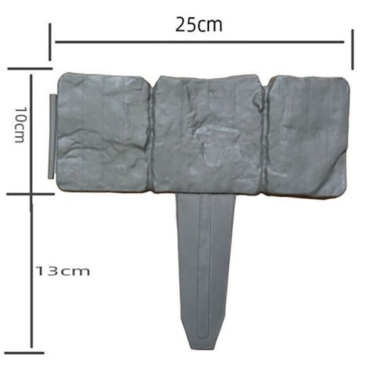 20pcs Garden Fence Edging Plastic Lawn Border for Outdoor Yard Flower Bed - Grey V528-FENCE-GREY-20PCS-857410
