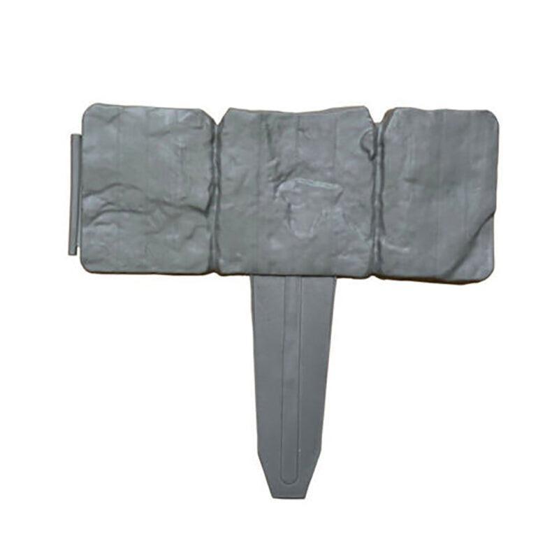 20pcs Garden Fence Edging Plastic Lawn Border for Outdoor Yard Flower Bed - Grey V528-FENCE-GREY-20PCS-857410