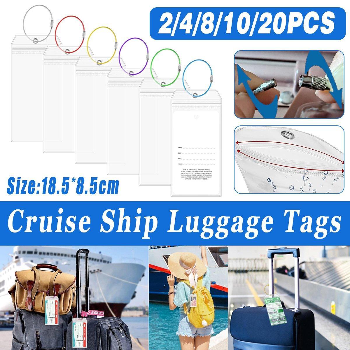 2/10PCS Cruise Ship Luggage Tags Holders Zip Pouch Keyring Steel Wire Cable - 2PCS V528-FERRULE-2PCS-269885