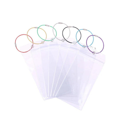 2/10PCS Cruise Ship Luggage Tags Holders Zip Pouch Keyring Steel Wire Cable - 2PCS V528-FERRULE-2PCS-269885