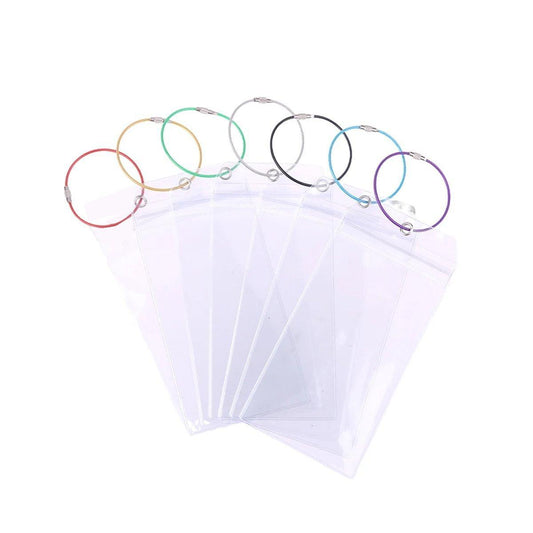 2/10PCS Cruise Ship Luggage Tags Holders Zip Pouch Keyring Steel Wire Cable - 2PCS V528-FERRULE-2PCS-269885