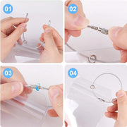 2/10PCS Cruise Ship Luggage Tags Holders Zip Pouch Keyring Steel Wire Cable - 2PCS V528-FERRULE-2PCS-269885