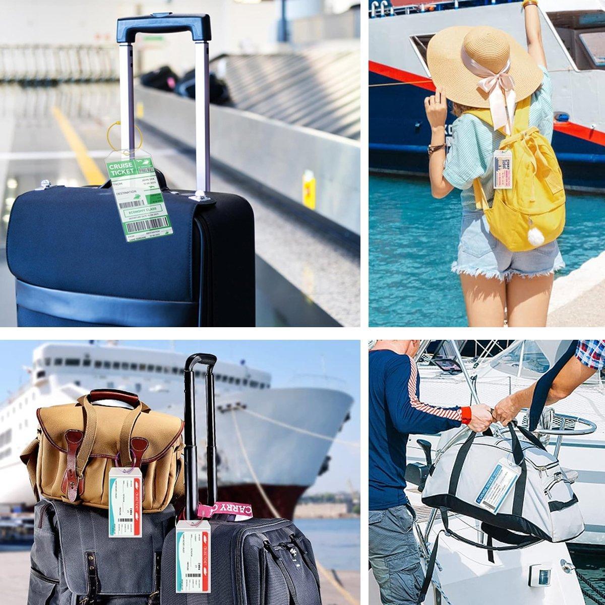 2/10PCS Cruise Ship Luggage Tags Holders Zip Pouch Keyring Steel Wire Cable - 2PCS V528-FERRULE-2PCS-269885