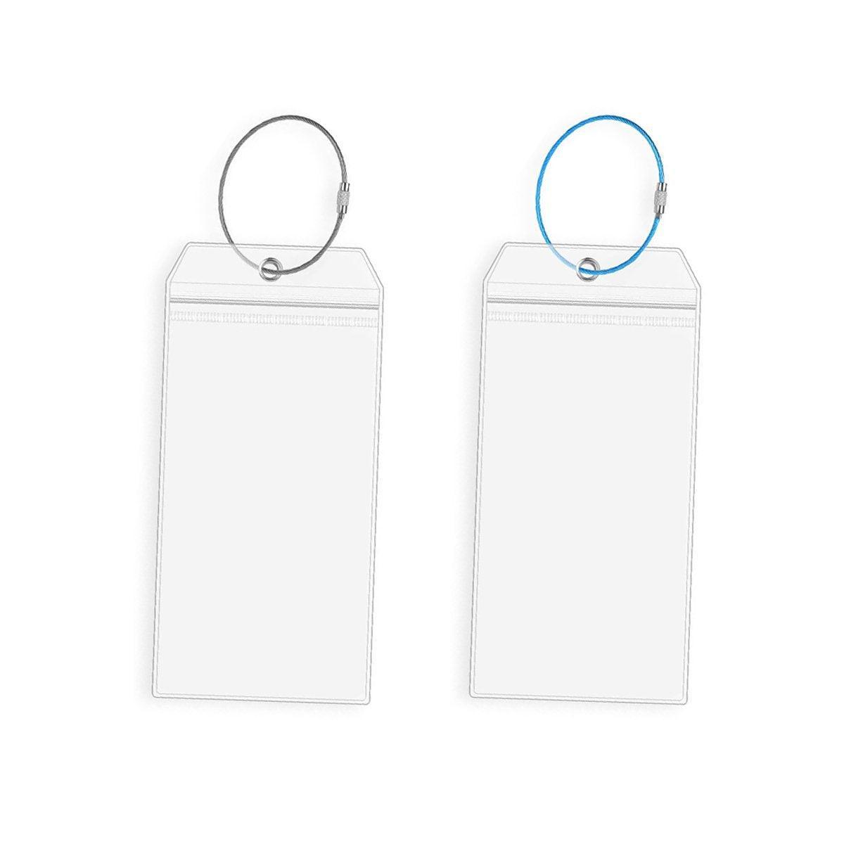 2/10PCS Cruise Ship Luggage Tags Holders Zip Pouch Keyring Steel Wire Cable - 2PCS V528-FERRULE-2PCS-269885