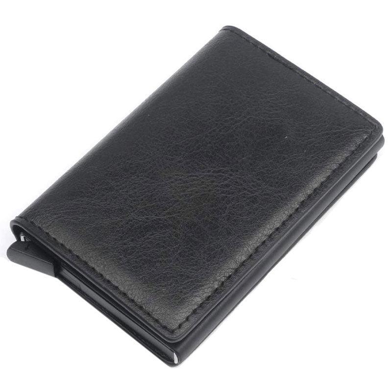 RFID Blocking Leather Card Wallet with Money Clip for Men Credit Holder - Black V528-FERRULE-BLACK-6045400