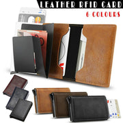 RFID Blocking Leather Card Wallet with Money Clip for Men Credit Holder - Yellow V528-FERRULE-YELLOW-656565