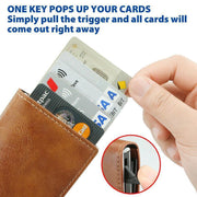RFID Blocking Leather Card Wallet with Money Clip for Men Credit Holder - Yellow V528-FERRULE-YELLOW-656565