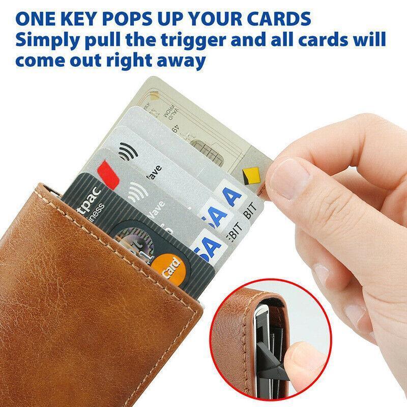 RFID Blocking Leather Card Wallet with Money Clip for Men Credit Holder - Yellow V528-FERRULE-YELLOW-656565