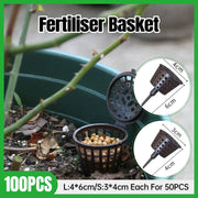 100x Plastic Fertilizer Baskets with Lid Balcony Gardening Tools Bonsai Supplies V528-FERTILISER-BASKET-100PCS-513409