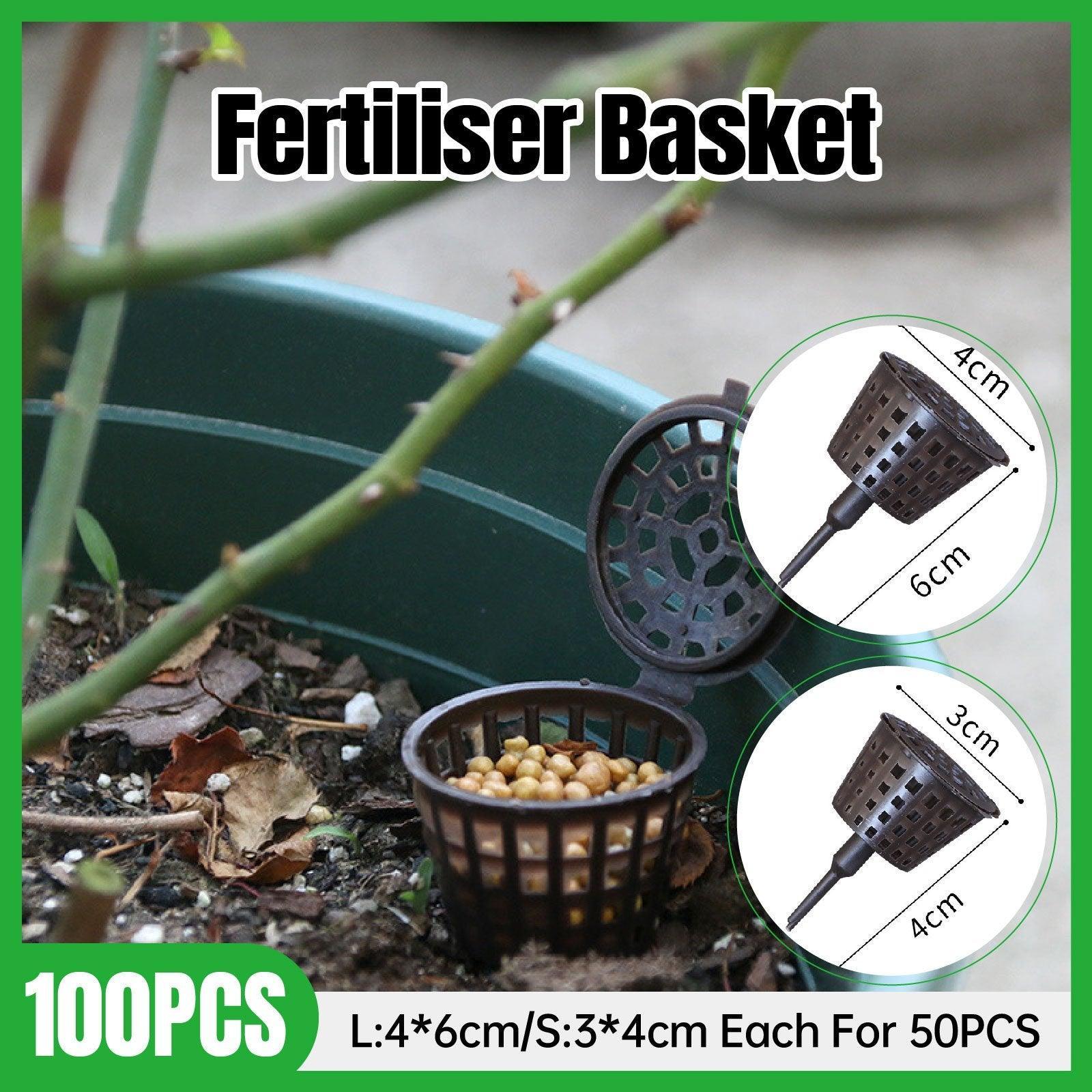 100x Plastic Fertilizer Baskets with Lid Balcony Gardening Tools Bonsai Supplies V528-FERTILISER-BASKET-100PCS-513409