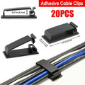 Adhesive Cable Clips Management Clamp Wire Organiser Rectangle Tidy Desk Holder V528-FIEDWIRECLIP-20PCS-87518