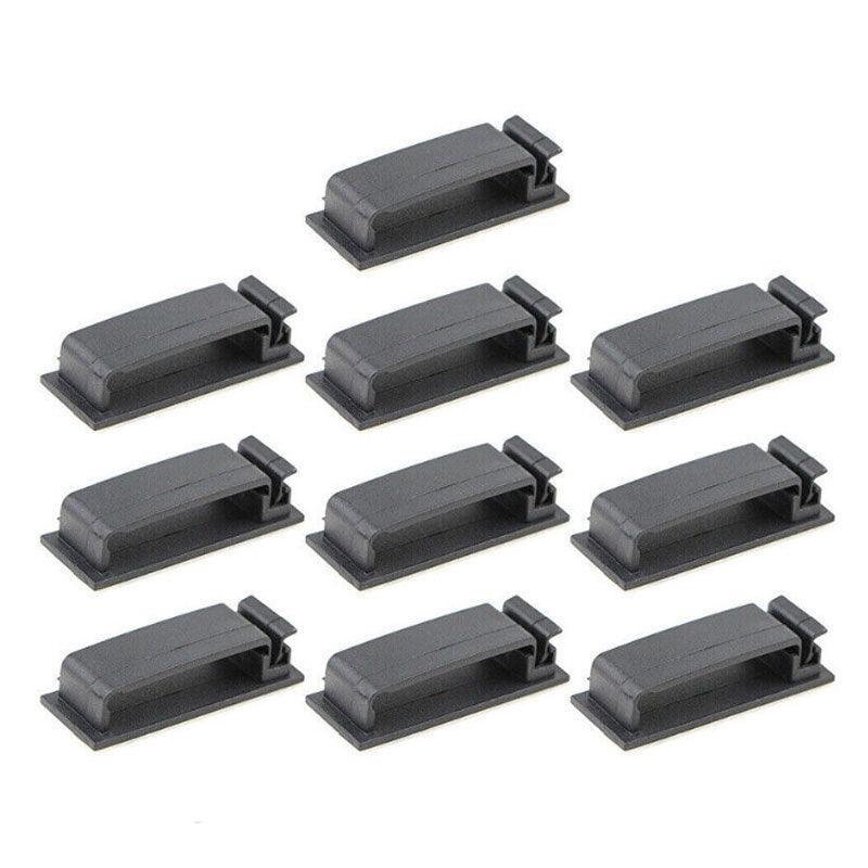 Adhesive Cable Clips Management Clamp Wire Organiser Rectangle Tidy Desk Holder V528-FIEDWIRECLIP-20PCS-87518