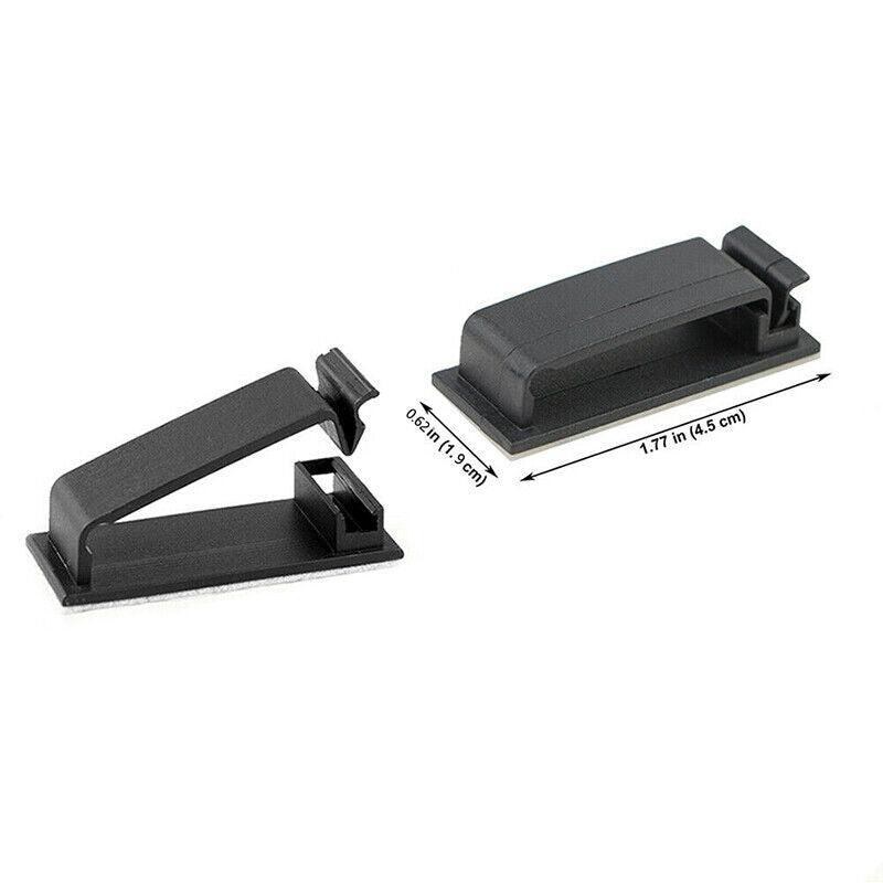 Adhesive Cable Clips Management Clamp Wire Organiser Rectangle Tidy Desk Holder V528-FIEDWIRECLIP-20PCS-87518