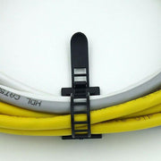 Adjustable Cable Clips Straps Adhesive Cord Management Wire Organizer Black Au V528-FIINGCLIP-10PCS-93672