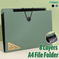 8 Cell File Folder Organizer Bag Test Paper Storage Document Holder School Office - Green V528-FILE-BAG-GREEN-2PCS-556503