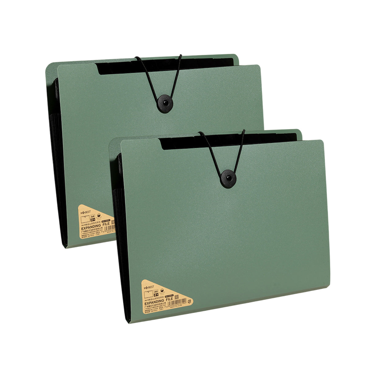 8 Cell File Folder Organizer Bag Test Paper Storage Document Holder School Office - Green V528-FILE-BAG-GREEN-2PCS-556503