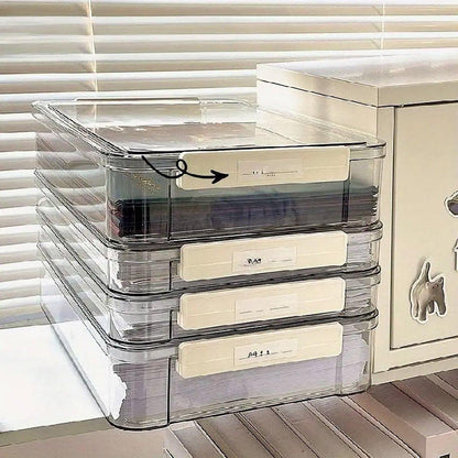 Large Capacity A4 File Storage Box Transparent Plastic Document Organizer Case - Large V528-FILE-BOX-LARGE-517746