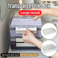 Large Capacity A4 File Storage Box Transparent Plastic Document Organizer Case - Small V528-FILE-BOX-SMALL-268040
