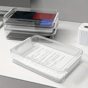 Large Capacity A4 File Storage Box Transparent Plastic Document Organizer Case - Small V528-FILE-BOX-SMALL-268040